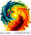 Vibrant Color Swirl 132874725