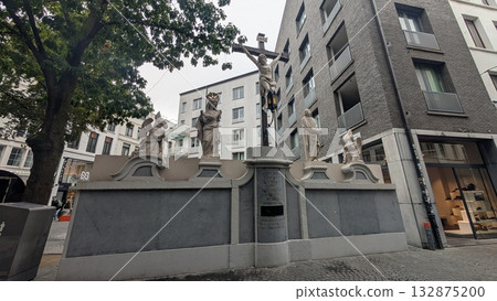 A wall with sculptures in Antwerp 132875200