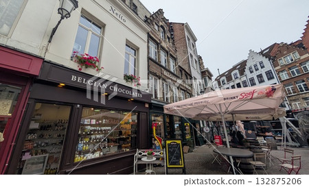 Show window of the Belgian chocolate shop in Antwerp 132875206