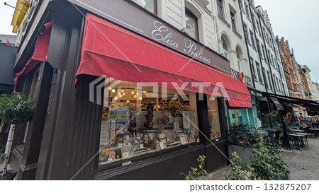 Show window of the Belgian chocolate shop in Antwerp Show window of the Belgian chocolate shop in Antwerp 132875207