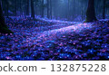Forest with a Glowing Flower Field 132875228