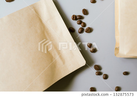 Brown kraft paper coffee bag 132875573