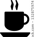 Steaming hot coffee icon 132875974