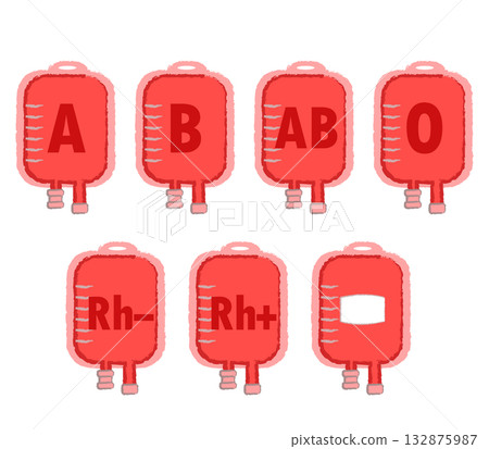 Blood type and transfusion pack icon illustration 132875987