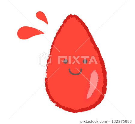 Beautiful red drop character - Blood, food, health 132875993