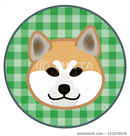 秋田犬臉部,圓形裝飾背景 秋田犬臉部,圓形裝飾背景 132876076