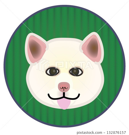 Akita dog face with circular ornament background Akita dog face with circular ornament background 132876157