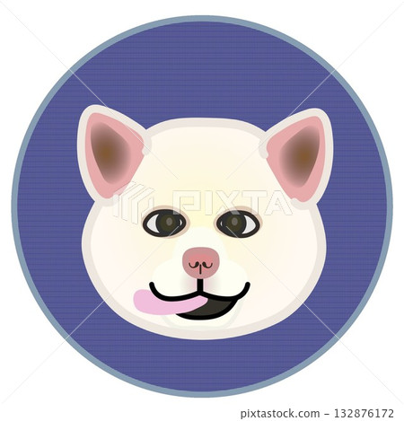 Akita dog face with circular ornament background Akita dog face with circular ornament background 132876172