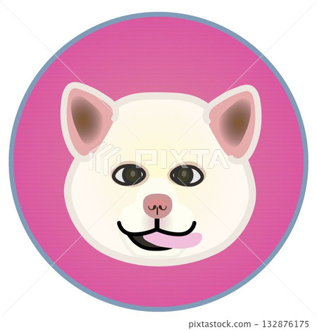 Akita dog face with circular ornament background Akita dog face with circular ornament background 132876175