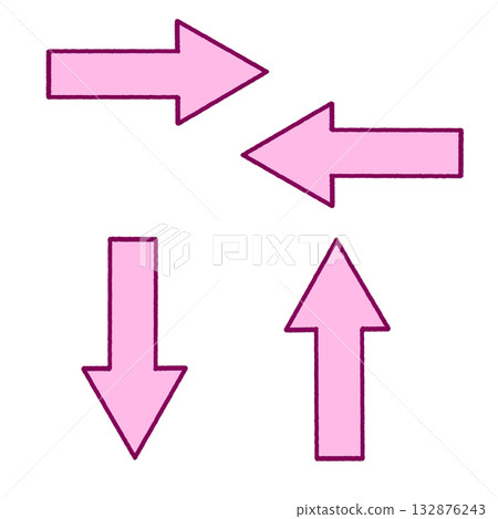 Simple 4-way arrow set - pink 132876243