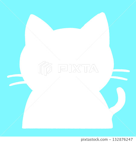 Cat silhouette light blue - Can also be used with a frame 132876247