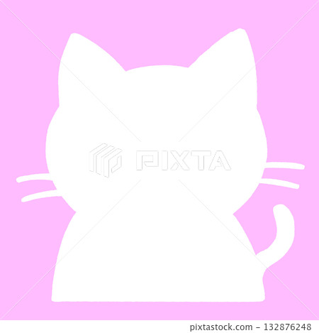 Pink cat silhouette - can also be used with a frame Pink cat silhouette - can also be used with a frame 132876248