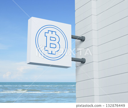 Choosing bitcoin concept, 3D rendering 132876449