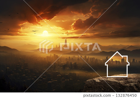 Business real estate concept, Generative AI 132876450