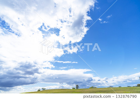 Blue sky and clouds and prairie Blue sky and clouds and prairie 132876790