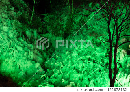 Illuminated icicles at Ashigakubo, Kanto Illuminated icicles at Ashigakubo, Kanto 132878182
