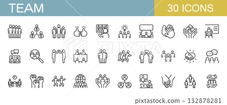 團隊圖標集 132878281