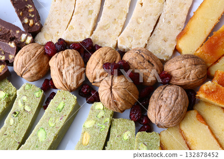 traditional spanish christmas sweet dessert known as turron 132878452