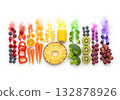 Colorful Food Spectrum Display 132878926
