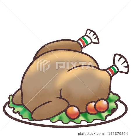 Christmas chicken illustration Christmas chicken illustration 132879234