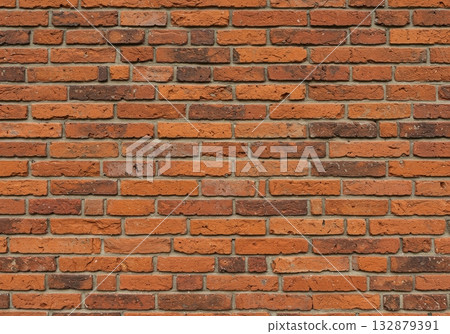 Old red brick wall texture background for architectural design or urban construction concept 132879391