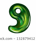 Beautiful green magatama 132879412