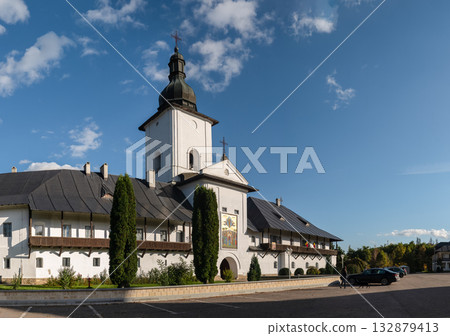 Main Entrance and Bell Tower of Ancient Neamt Monastery, Cultural Hub of Romania 132879413