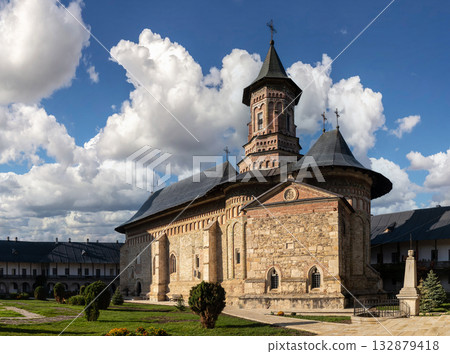 Main Entrance and Bell Tower of Ancient Neamt Monastery, Cultural Hub of Romania 132879418