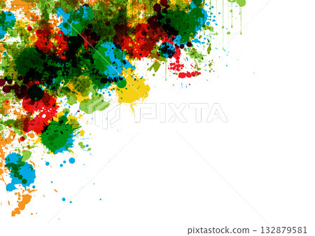Abstract Vector Background with Dynamic Color Splatter and Paint Splash Effects. Illustration Vector Design Abstract Vector Background with Dynamic Color Splatter and Paint Splash Effects. Illustration Vector Design 132879581