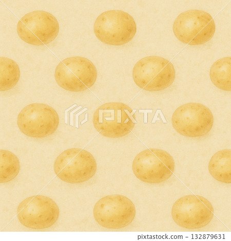 春季蔬菜系列：簡易新馬鈴薯圖案 132879631