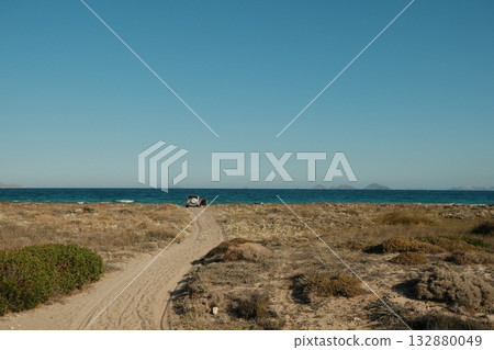 Sandy Path Coastal Dunes Blue Mediterranean Sandy Path Coastal Dunes Blue Mediterranean 132880049