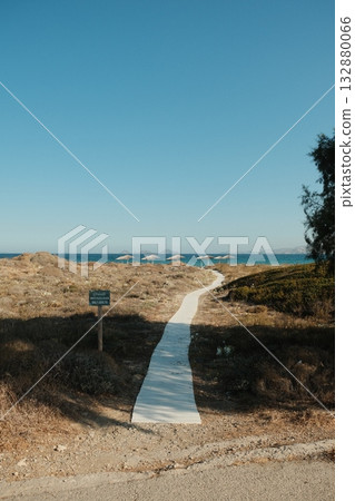 Sandy Path Coastal Dunes Blue Mediterranean Sandy Path Coastal Dunes Blue Mediterranean 132880066