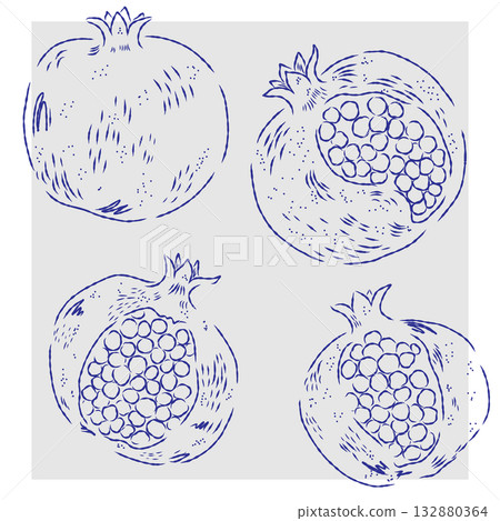 hand drawn set of fruits and vegetables hand drawn set of fruits and vegetables 132880364