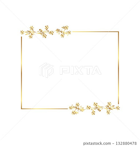 Golden warm gold border for certificate free vector illustration Gold frames golden rectangle 132880478