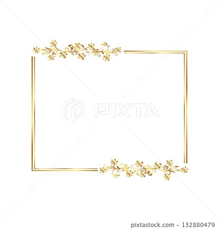 Golden warm gold border for certificate free vector illustration Gold frames golden rectangle 132880479