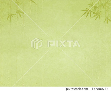 Image material of Japanese paper texture: Bamboo leaves, green Image material of Japanese paper texture: Bamboo leaves, green 132880715