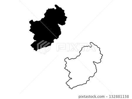 Black silhouette and outline of Loja province map in Ecuador on a clean white background Black silhouette and outline of Loja province map in Ecuador on a clean white background 132881138