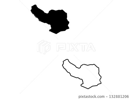 Black silhouette and outline of the country Eswatini map on a clean white isolated background Black silhouette and outline of the country Eswatini map on a clean white isolated background 132881206