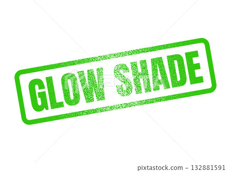 Green textured rubber stamp impression saying Glow Shade suggests a product feature or specific finish 132881591