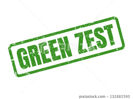 Green Zest textured rubber stamp effect signifying fresh energy and vibrant natural enthusiasm 132881593