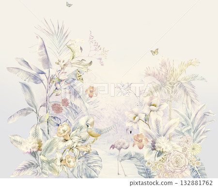 Handpainted Diverse Decorative Patterns Collection With Floral Vintage And Geometric Themes Artwork 132881762