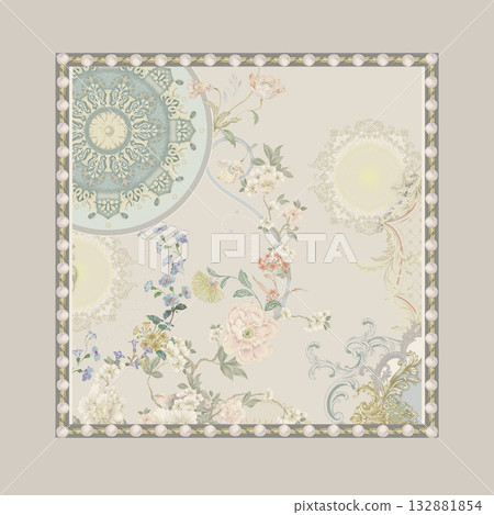 Handpainted Diverse Decorative Patterns Collection With Geometric Floral Striped And Watercolor Themes Artwork 132881854