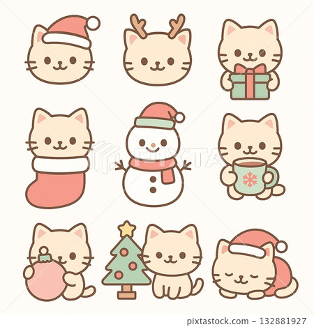 聖誕貓圖示集 聖誕貓圖示集 132881927