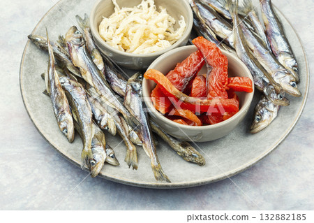 Unfiltered beer and with dried fish and squid. Unfiltered beer and with dried fish and squid. 132882185