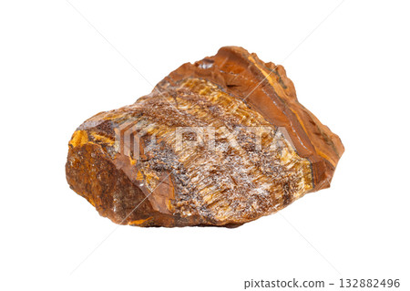 Natural Tiger's Eye Stone on Isolated Background 132882496