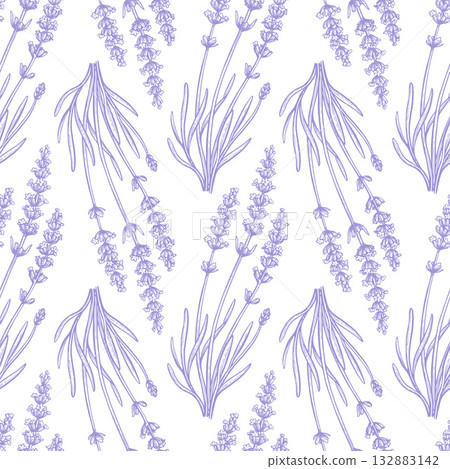 Lavender seamless pattern. 132883142