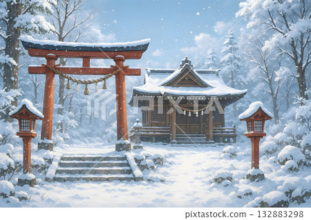 Snowy Shinto Shrine Snowy Shinto Shrine 132883298
