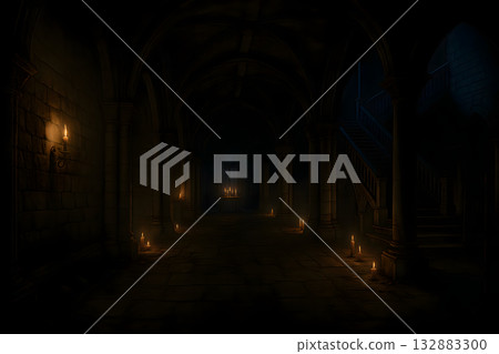 Candlelit Gothic Hall Candlelit Gothic Hall 132883300