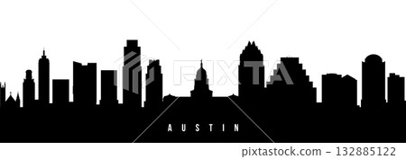 Vector silhouette illustration of Austin City urban skyline. 132885122