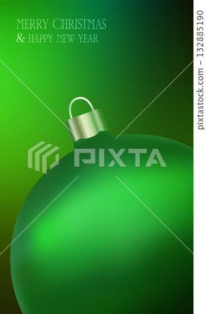Bright green ornament against soft gradient background evokes fe 132885190